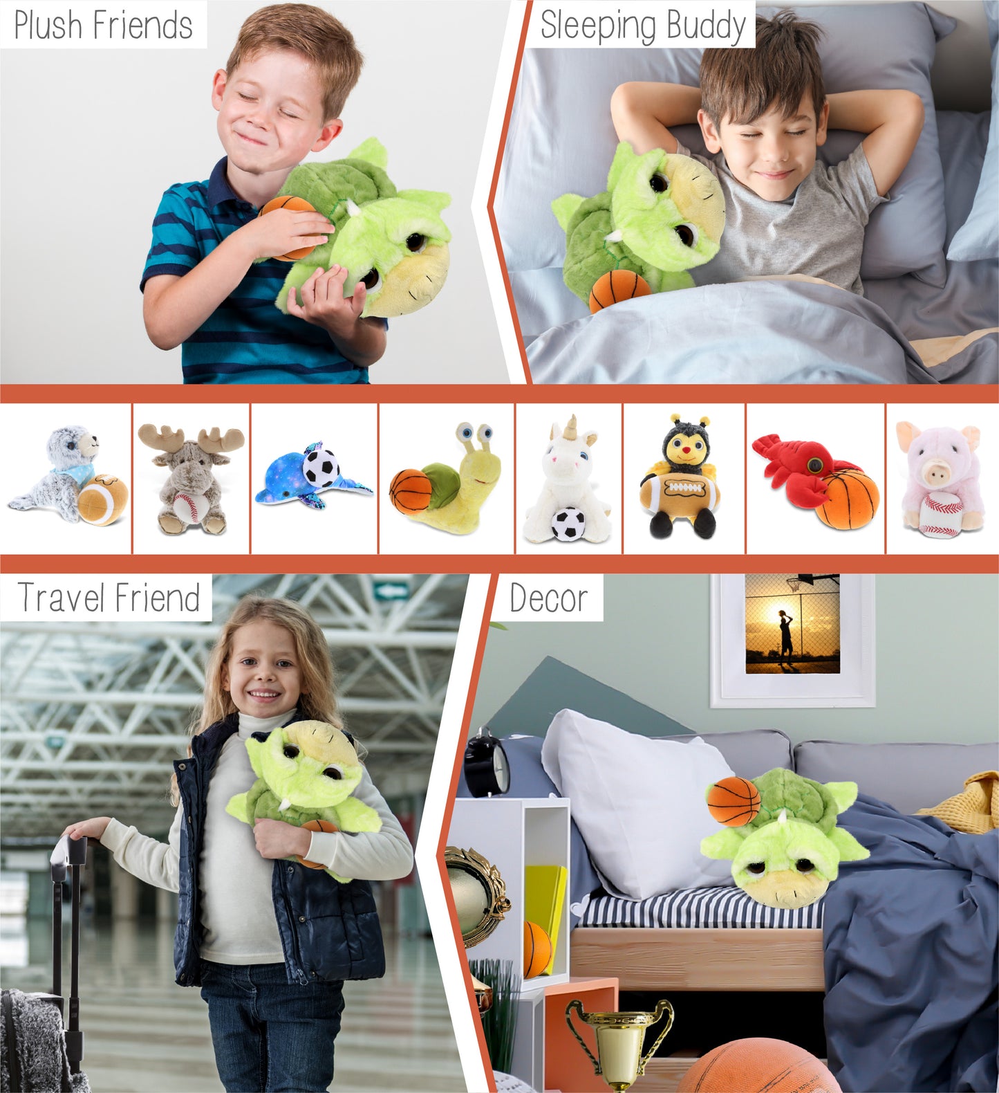 SUPER SOFT PLUSH - GREEN SEA TURTLE LARGE WITH BASKETBALL PLUSH