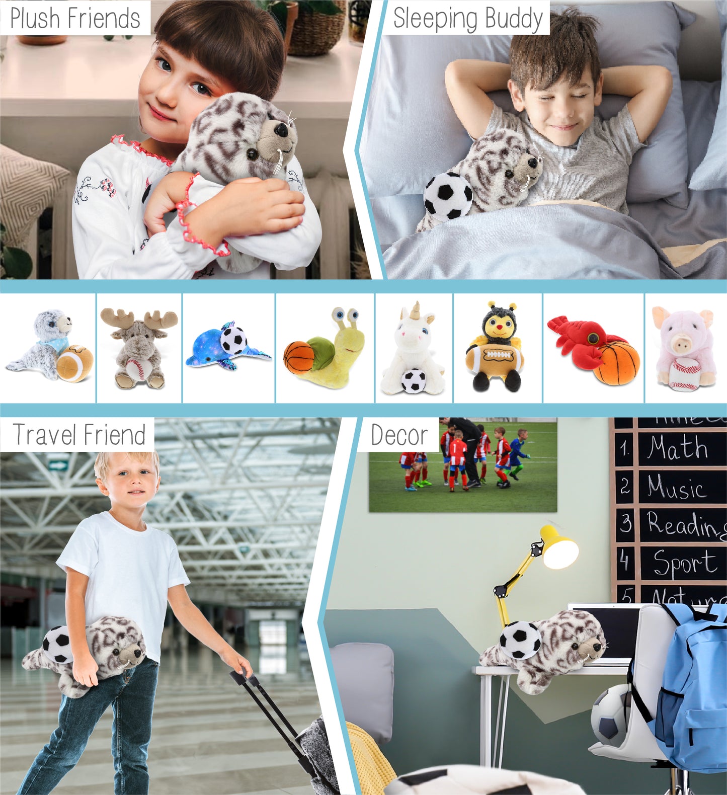 SUPER-SOFT PLUSH - SEAL 10" WITH SOCCER PLUSH