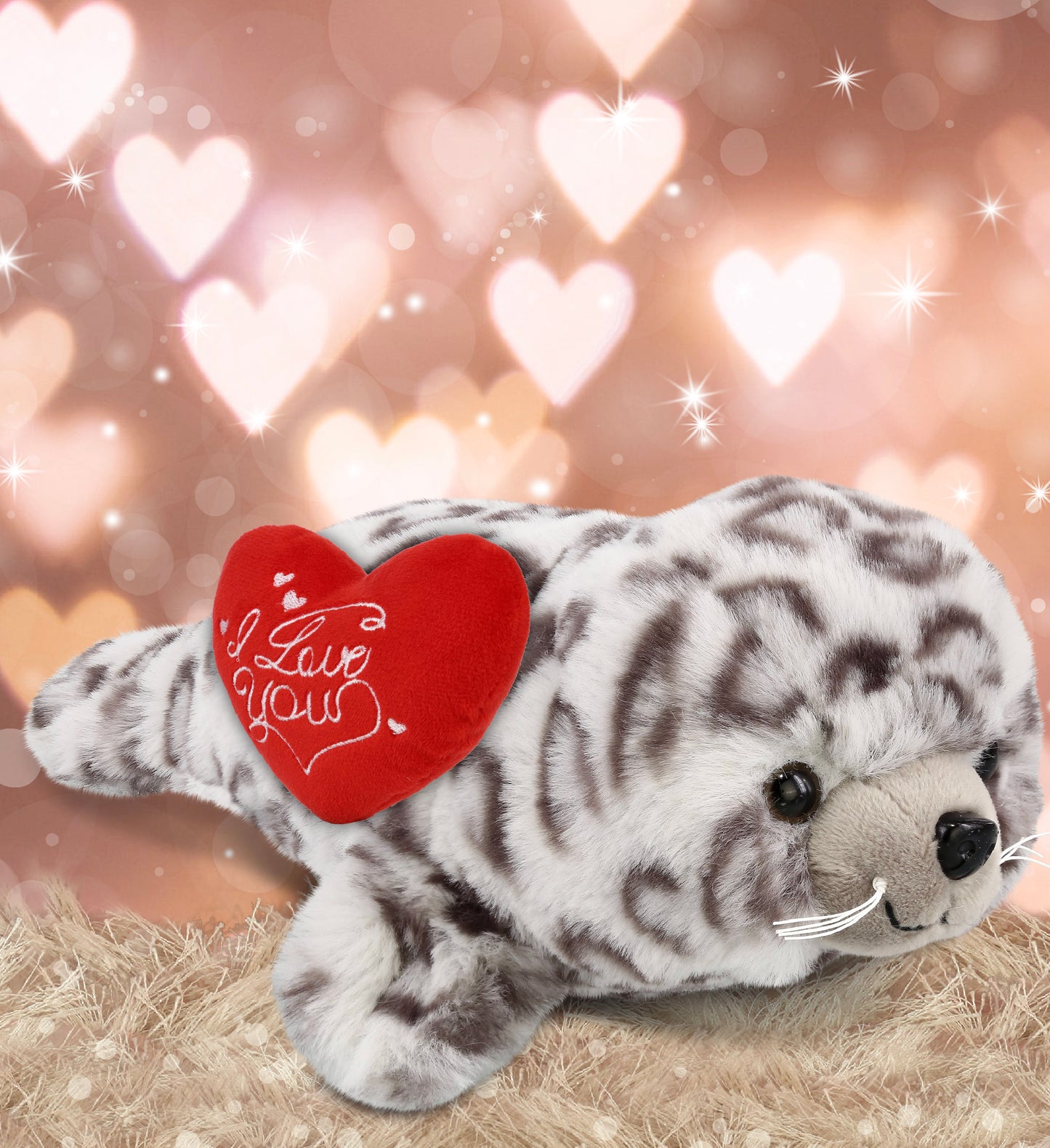 PLUSH I LOVE YOU RED HEART - SUPER-SOFT PLUSH - SEAL 10"