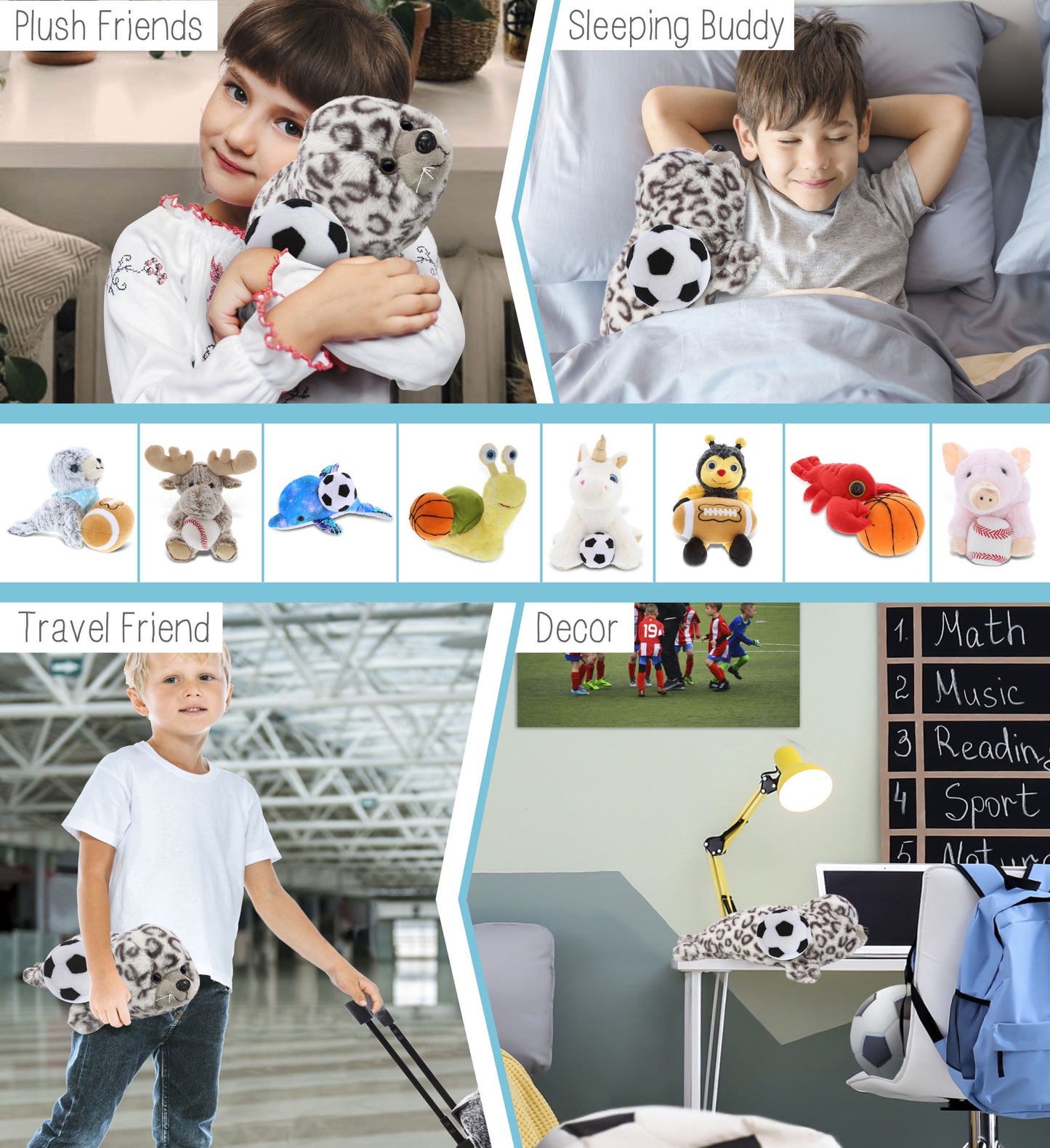 SUPER-SOFT PLUSH - SEAL 12" WITH SOCCER PLUSH