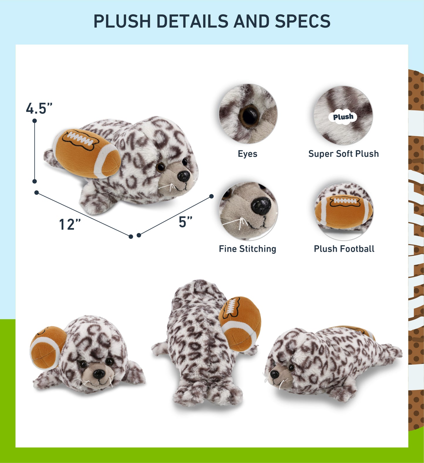SUPER-SOFT PLUSH - SEAL 12" WITH FOOTBALL PLUSH