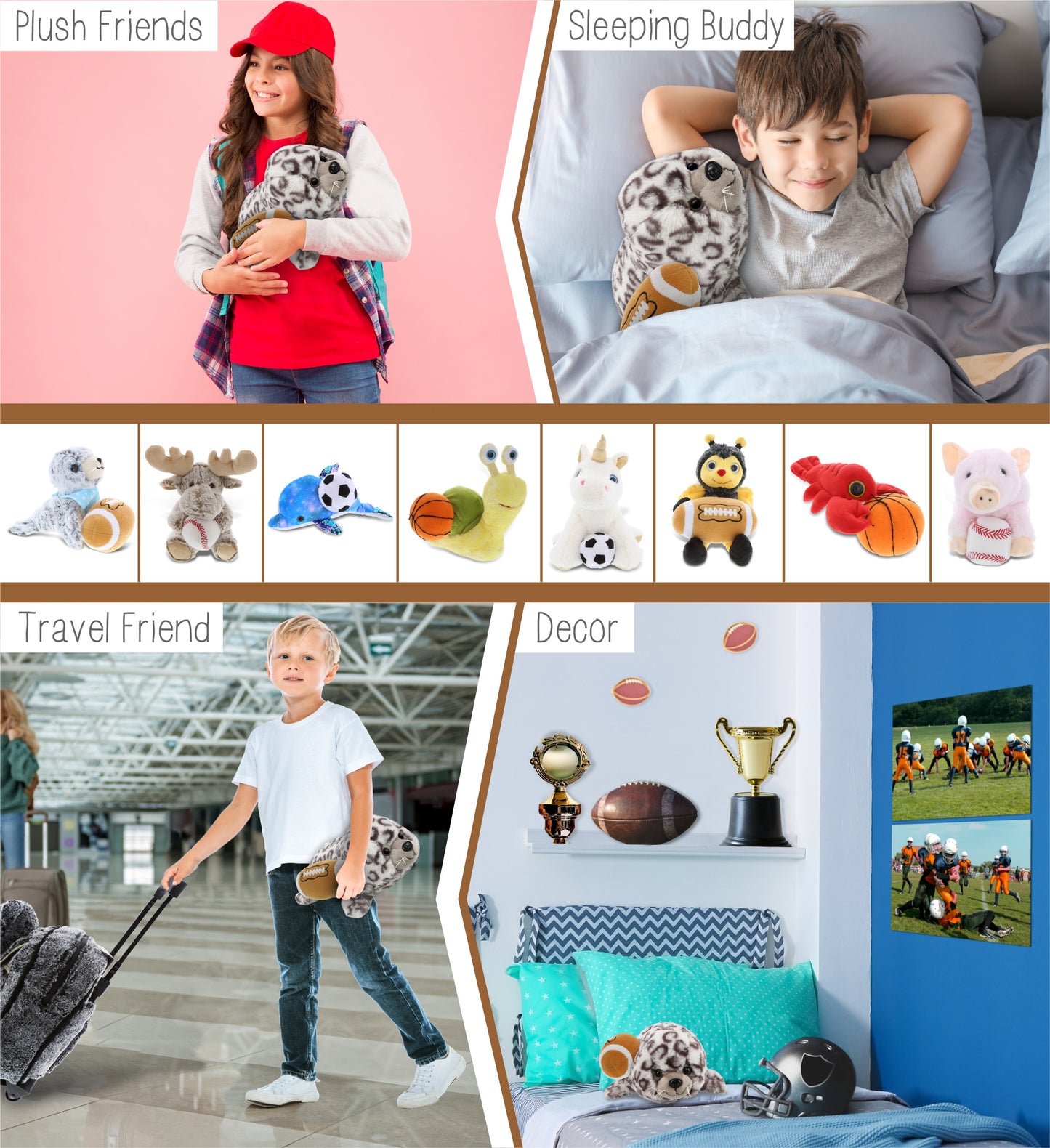 SUPER-SOFT PLUSH - SEAL 12" WITH FOOTBALL PLUSH