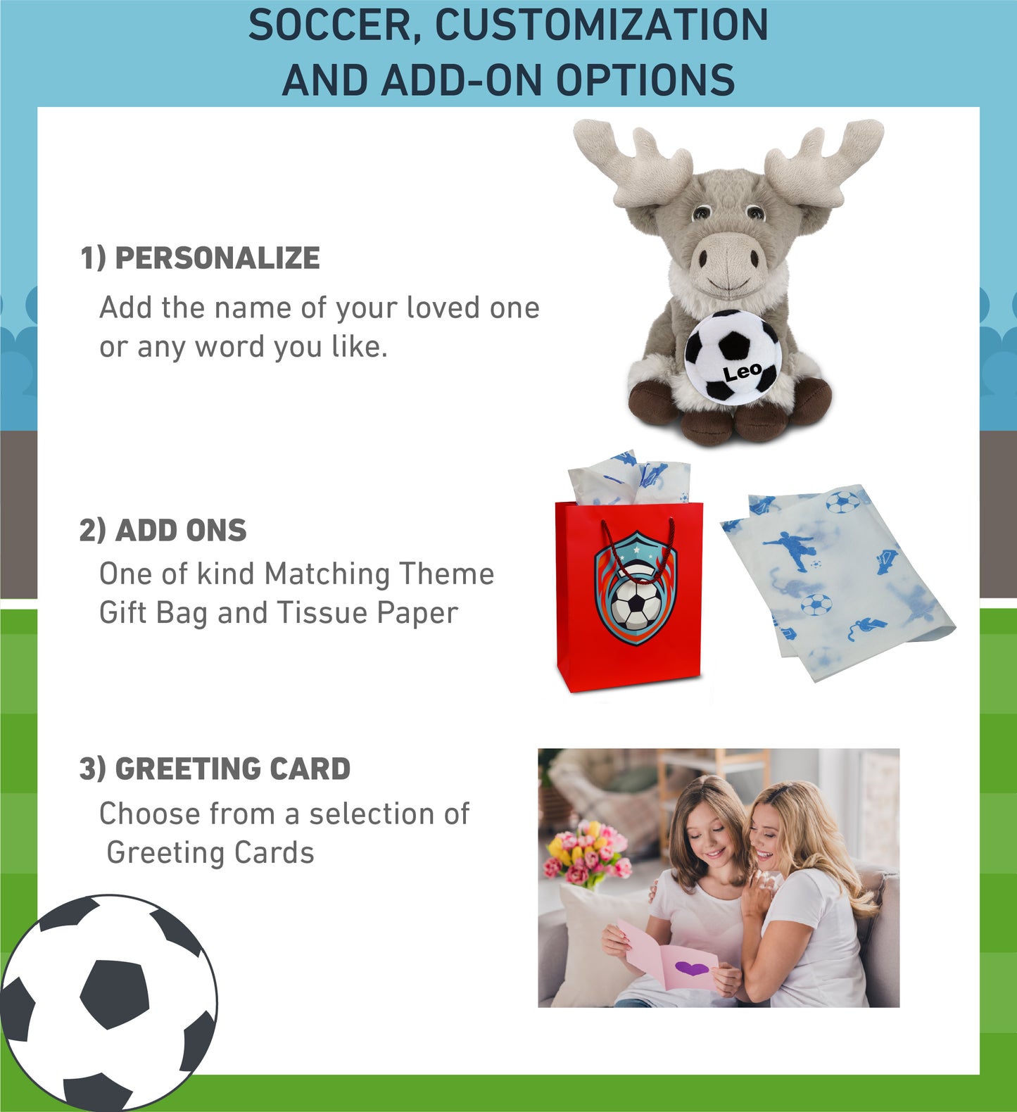 SUPER-SOFT PLUSH - SQUAT REINDEER 8.5" WITH SOCCER PLUSH