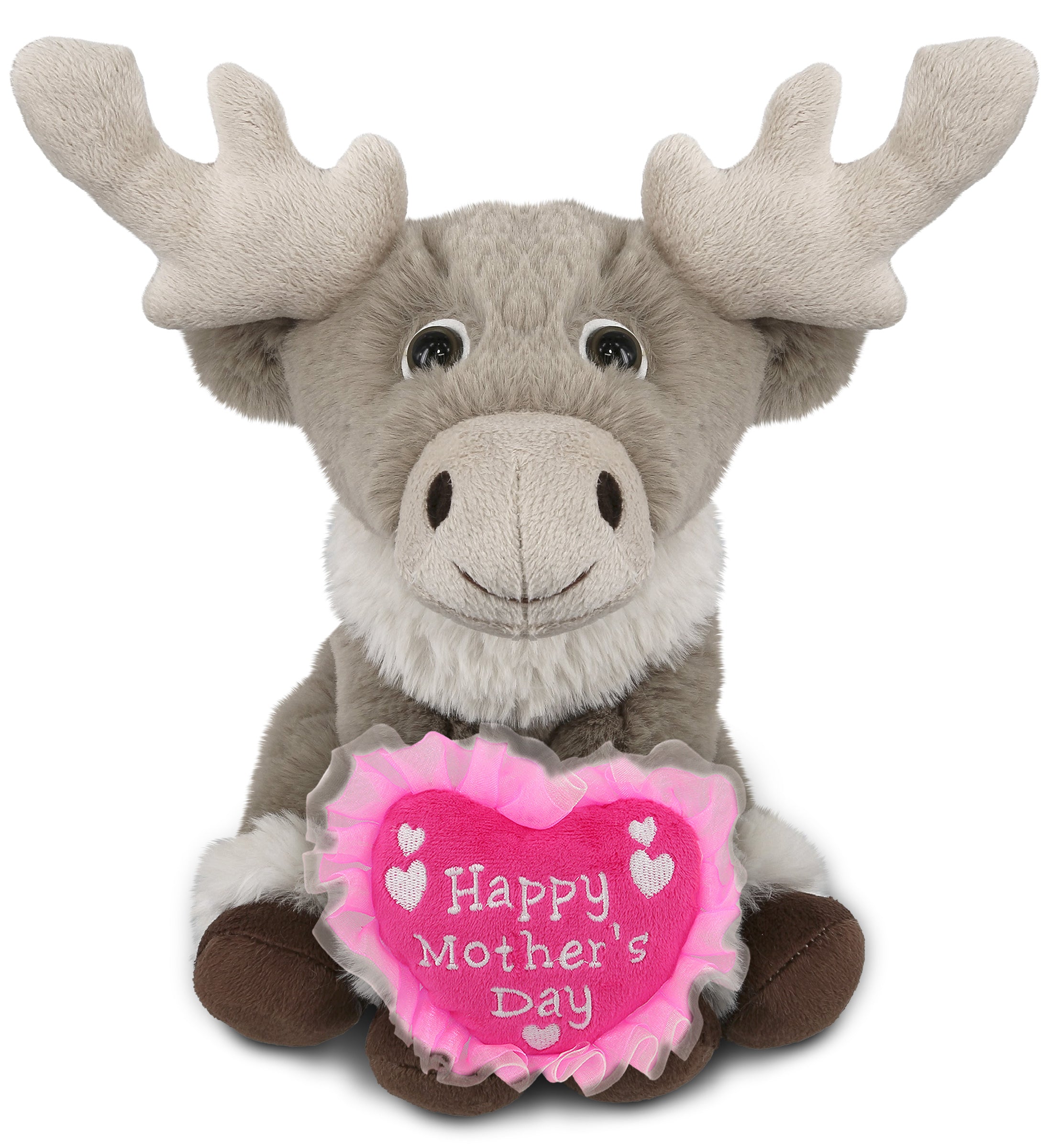 PLUSH MOTHERS DAY HEART - SUPER-SOFT PLUSH - SQUAT REINDEER 8.5"