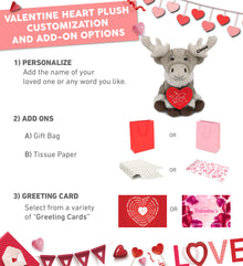 PLUSH I LOVE YOU RED HEART - SUPER-SOFT PLUSH - SQUAT REINDEER 8.5"