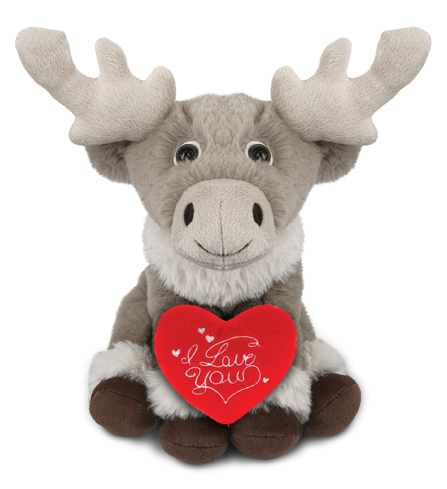 PLUSH I LOVE YOU RED HEART - SUPER-SOFT PLUSH - SQUAT REINDEER 8.5"