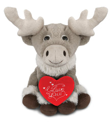 PLUSH I LOVE YOU RED HEART - SUPER-SOFT PLUSH - SQUAT REINDEER 8.5"