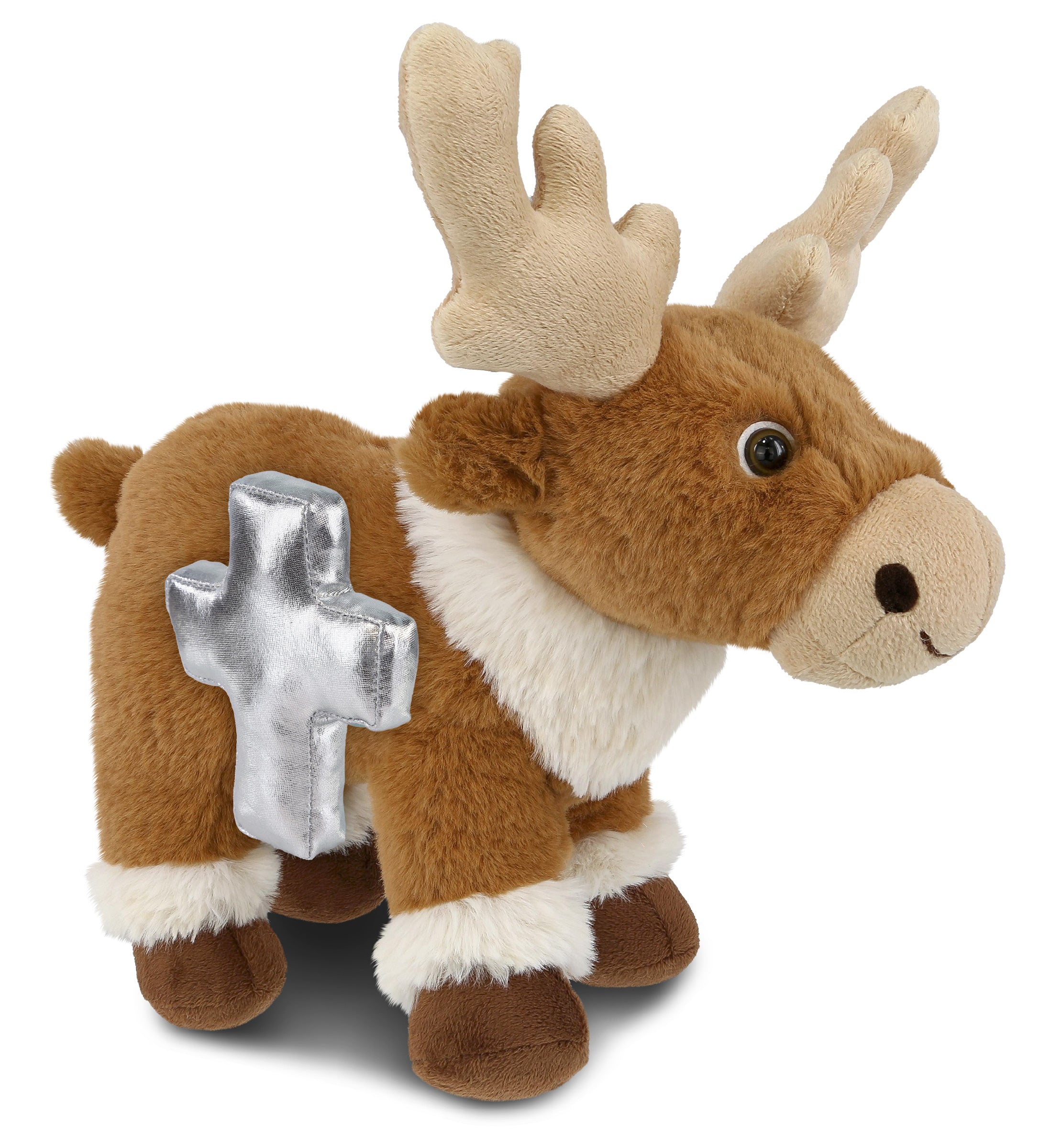PLUSH CROSS - SUPER-SOFT PLUSH - STANDING REINDEER 11"