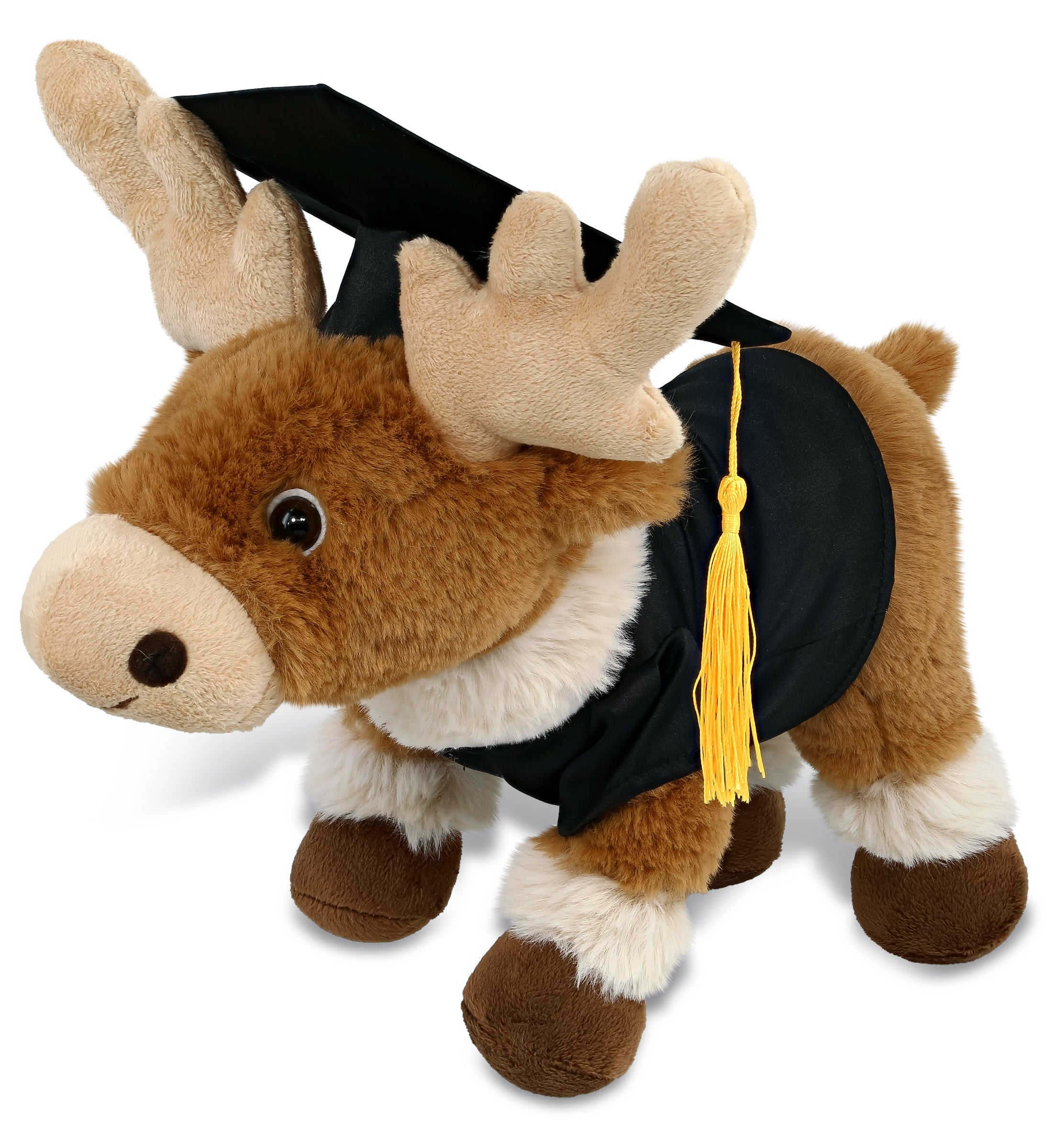 PLUSH GRADUATION - SUPER-SOFT PLUSH - STANDING REINDEER 11"