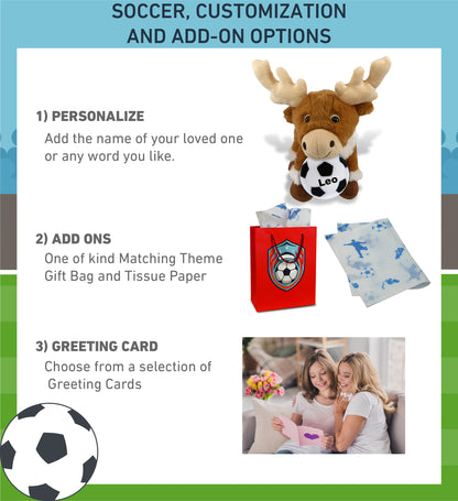 SUPER-SOFT PLUSH - STANDING REINDEER 11" WITH SOCCER PLUSH