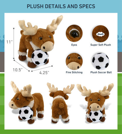SUPER-SOFT PLUSH - STANDING REINDEER 11" WITH SOCCER PLUSH