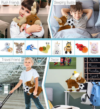 SUPER-SOFT PLUSH - STANDING REINDEER 11" WITH SOCCER PLUSH