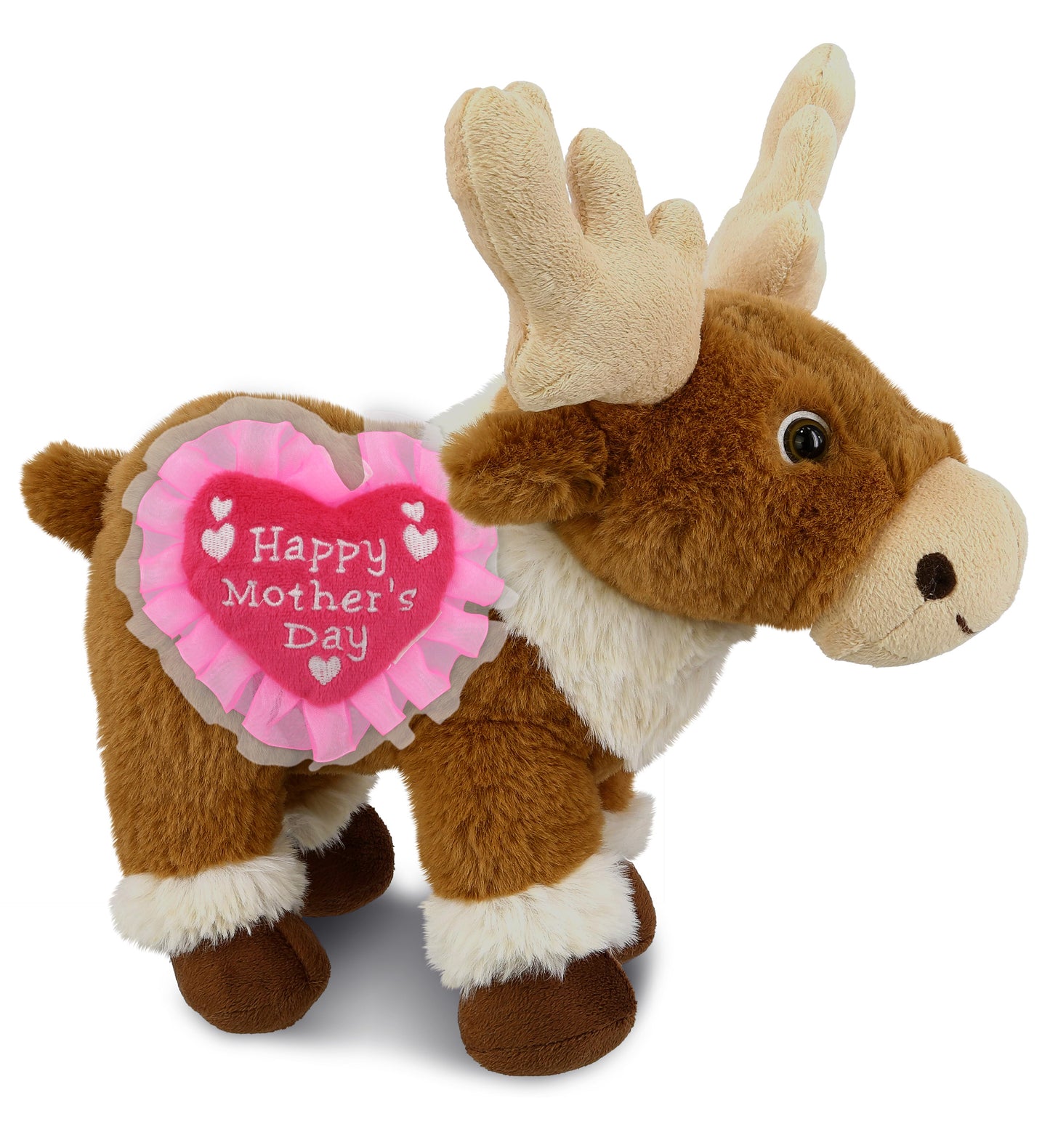 PLUSH MOTHERS DAY HEART - SUPER-SOFT PLUSH - STANDING REINDEER 11"