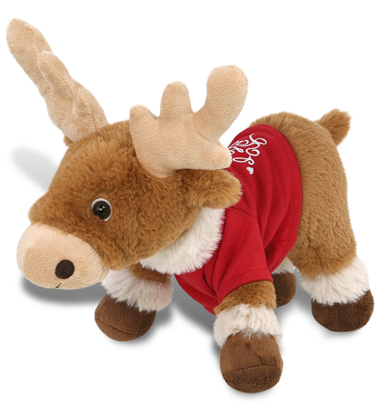 PLUSH I LOVE YOU RED SHIRT- SUPER-SOFT PLUSH - STANDING REINDEER 11"