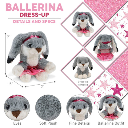 SUPER-SOFT PLUSH - GREY RABBIT 7" BALLERINA