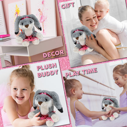 SUPER-SOFT PLUSH - GREY RABBIT 7" BALLERINA