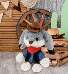 SUPER-SOFT PLUSH - GREY RABBIT 7" COWBOY DRESS UP
