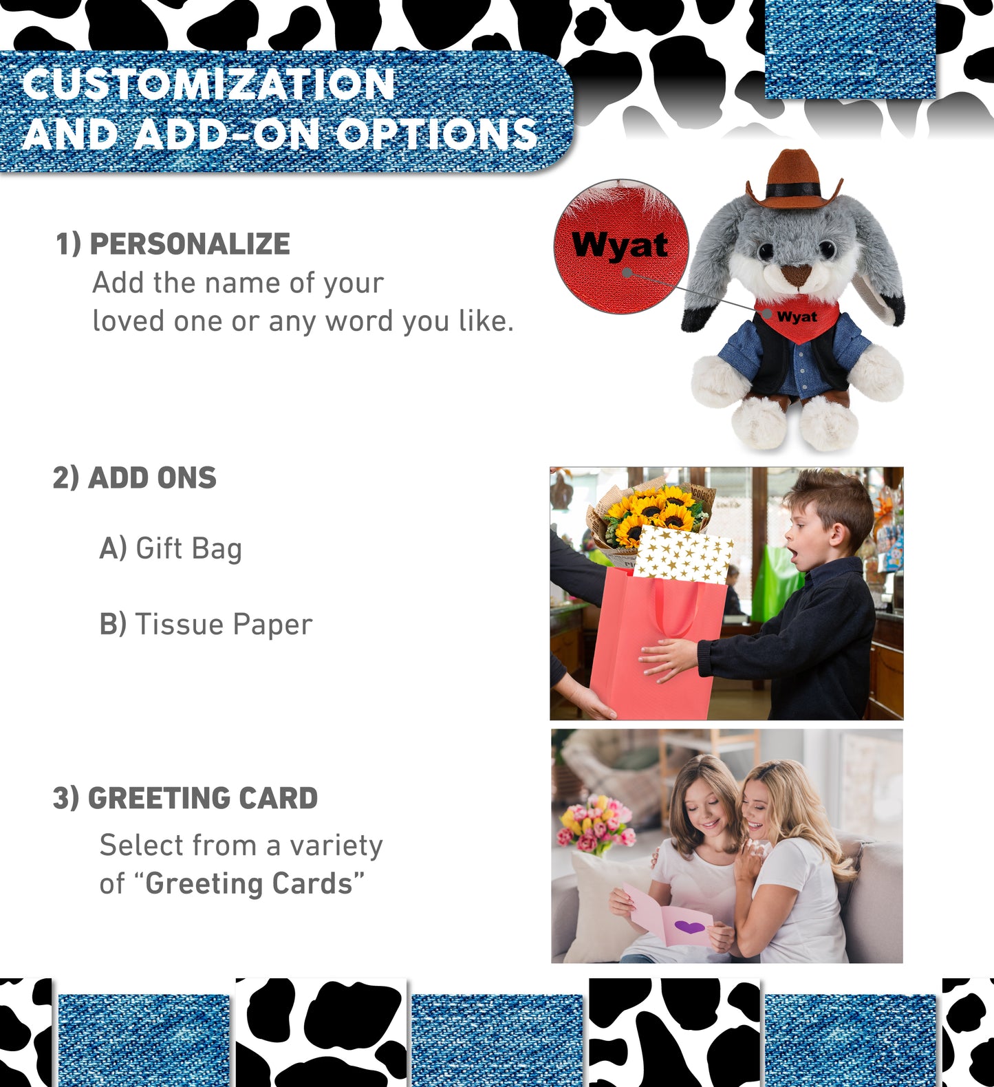 SUPER-SOFT PLUSH - GREY RABBIT 7" COWBOY DRESS UP