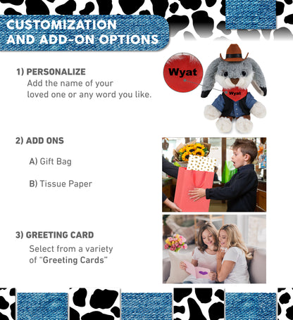 SUPER-SOFT PLUSH - GREY RABBIT 7" COWBOY DRESS UP