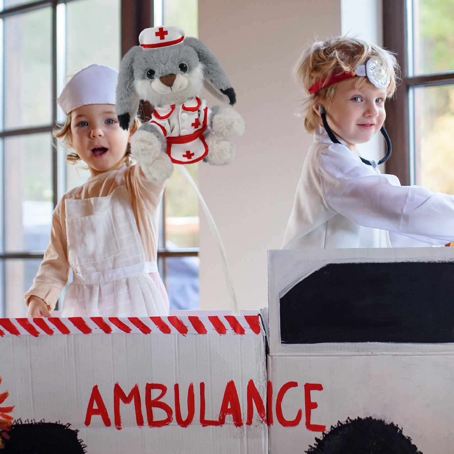 SUPER-SOFT PLUSH - GREY RABBIT 7" NURSE