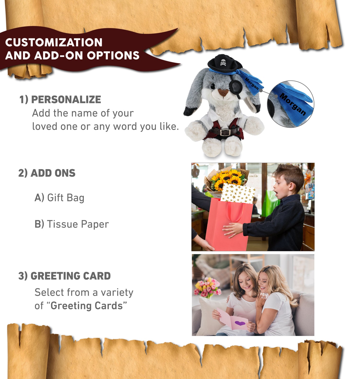 SUPER-SOFT PLUSH - GREY RABBIT 7" PIRATE DRESS UP