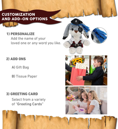 SUPER-SOFT PLUSH - GREY RABBIT 7" PIRATE DRESS UP