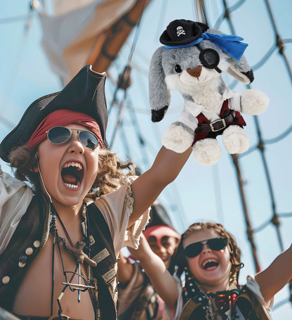 SUPER-SOFT PLUSH - GREY RABBIT 7" PIRATE DRESS UP