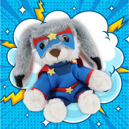 SUPER-SOFT PLUSH - GREY RABBIT 7" SUPER HERO