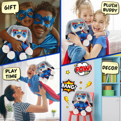 SUPER-SOFT PLUSH - GREY RABBIT 7" SUPER HERO