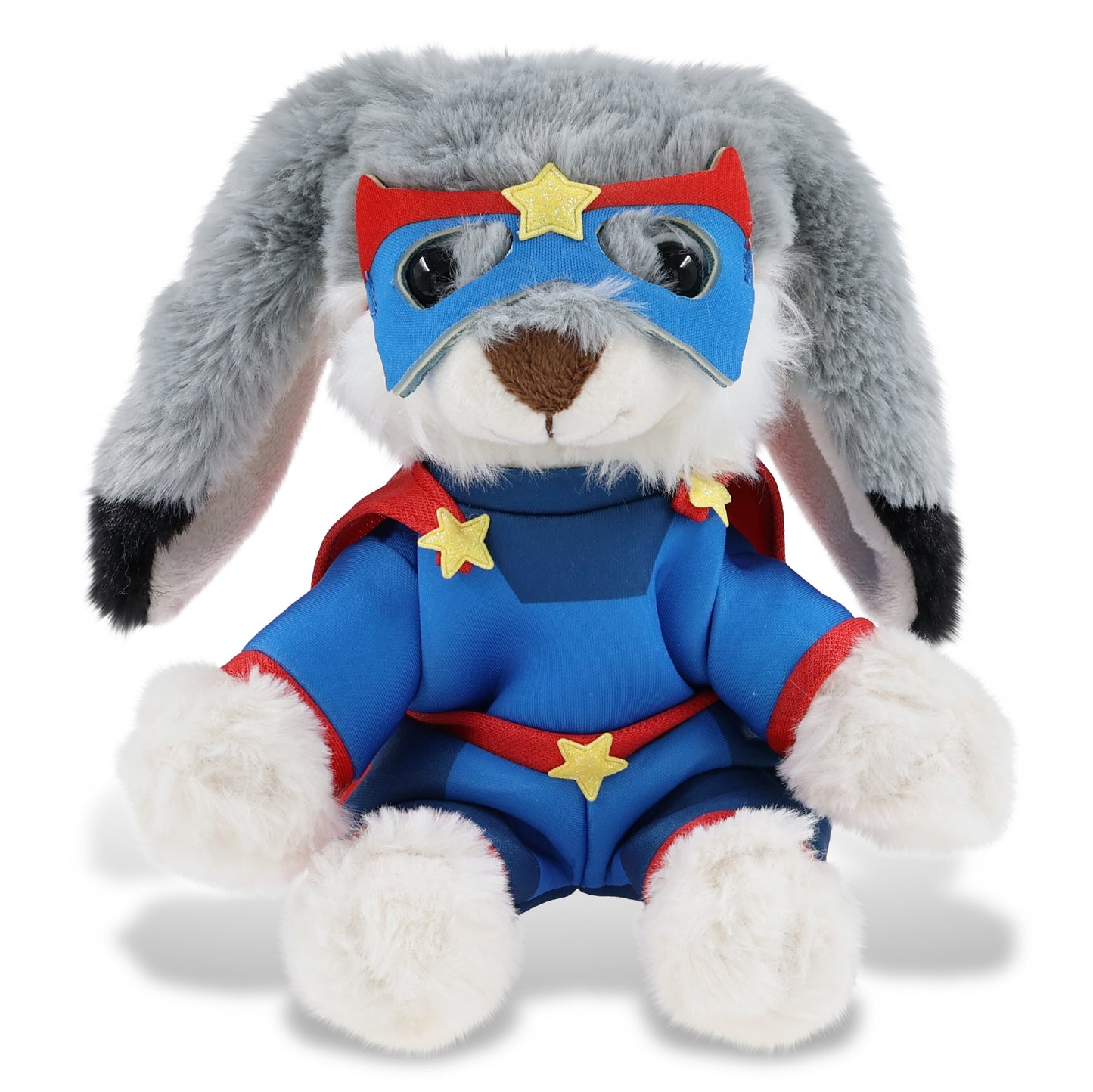 SUPER-SOFT PLUSH - GREY RABBIT 7" SUPER HERO