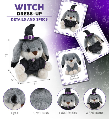 SUPER-SOFT PLUSH - GREY RABBIT 7" WITCH DRESS UP