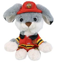 PLUSH FIREMAN - SUPER-SOFT PLUSH - GREY RABBIT 7"
