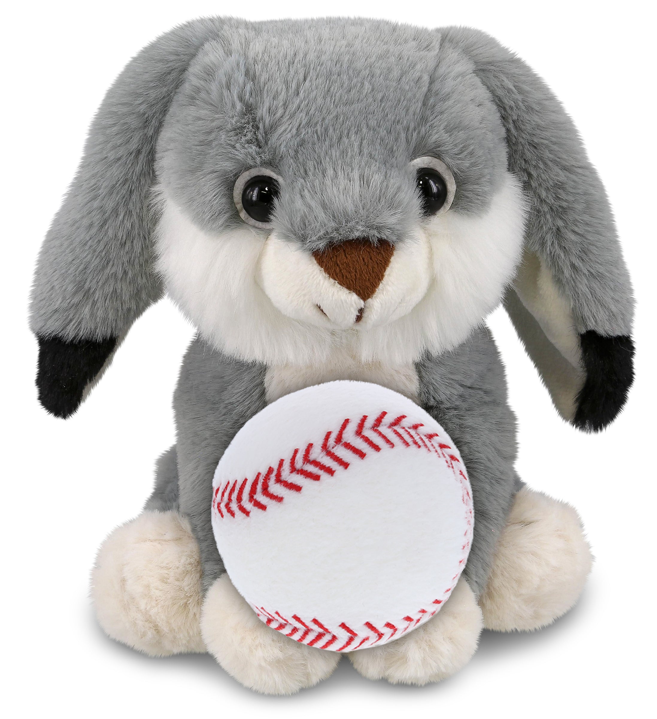 PLUSH BASEBALL - SUPER-SOFT PLUSH - GREY RABBIT 7"