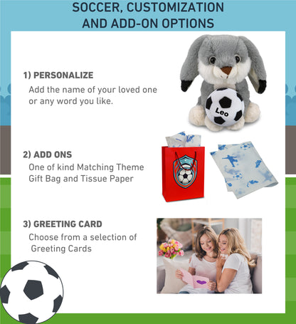 SUPER-SOFT PLUSH - GREY RABBIT 7" WITH SOCCER PLUSH