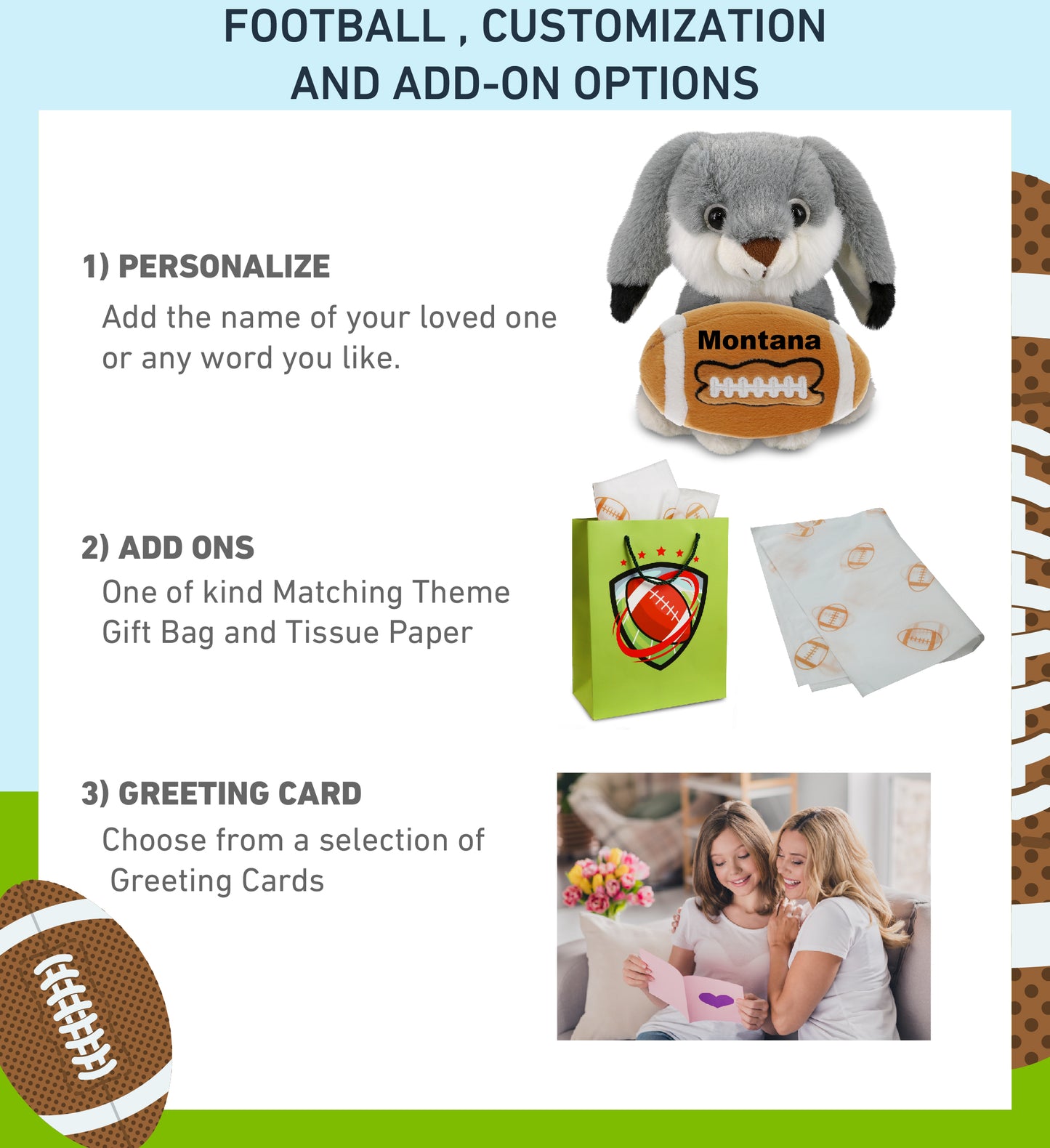 SUPER-SOFT PLUSH - GREY RABBIT 7" WITH FOOTBALL PLUSH