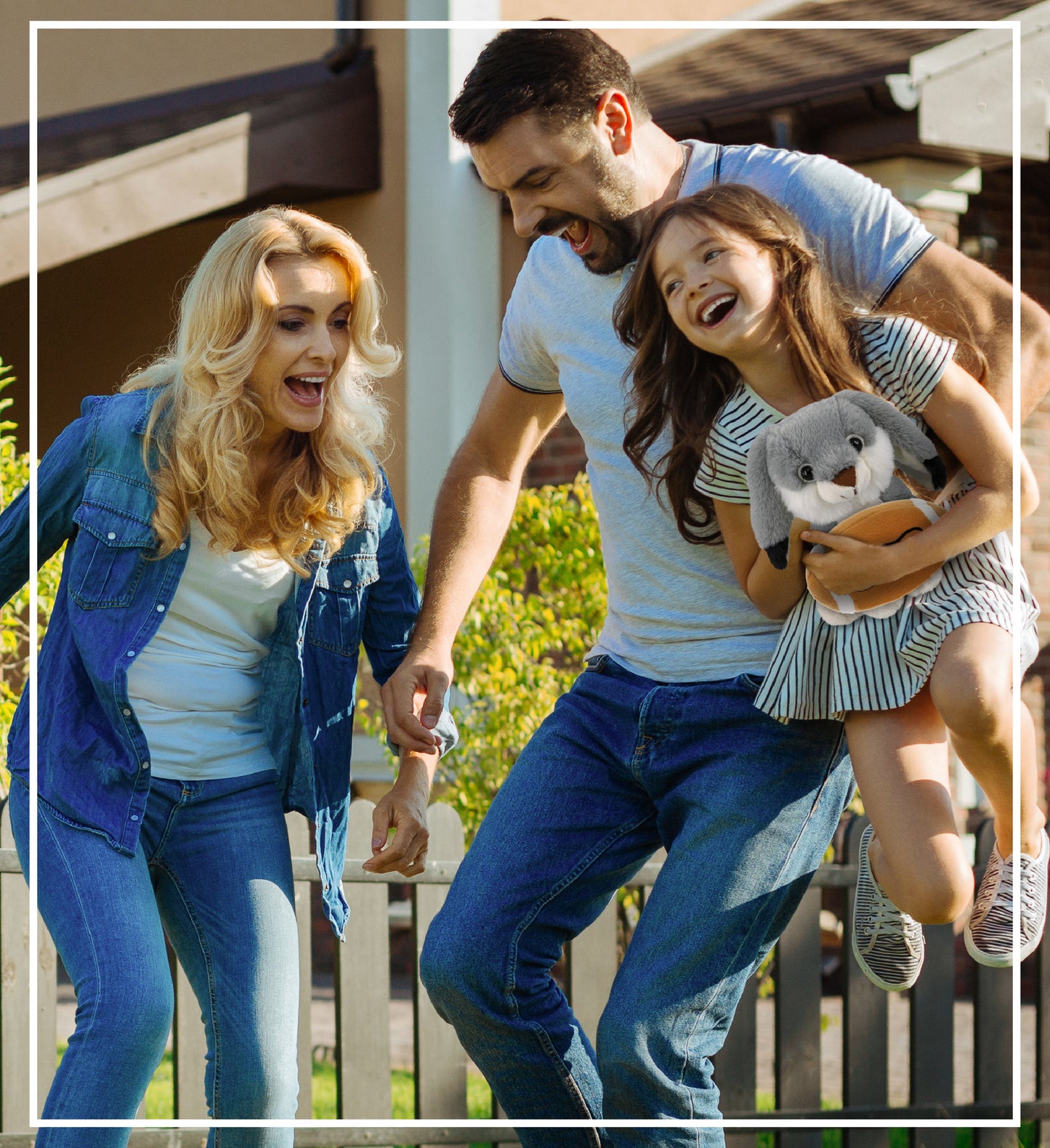 SUPER-SOFT PLUSH - GREY RABBIT 7" WITH FOOTBALL PLUSH