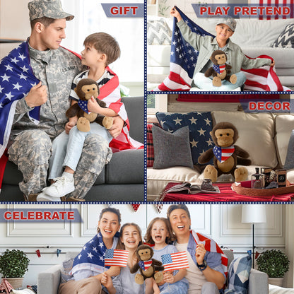 SUPER-SOFT PLUSH - MONKEY 9" WITH USA BANDANA