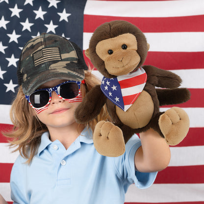 SUPER-SOFT PLUSH - MONKEY 9" WITH USA BANDANA