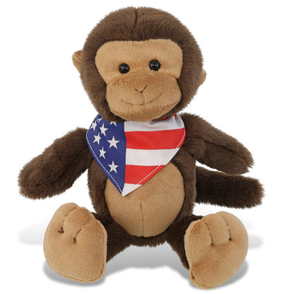 SUPER-SOFT PLUSH - MONKEY 9" WITH USA BANDANA