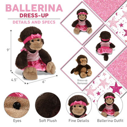 SUPER-SOFT PLUSH - MONKEY 9" BALLERINA