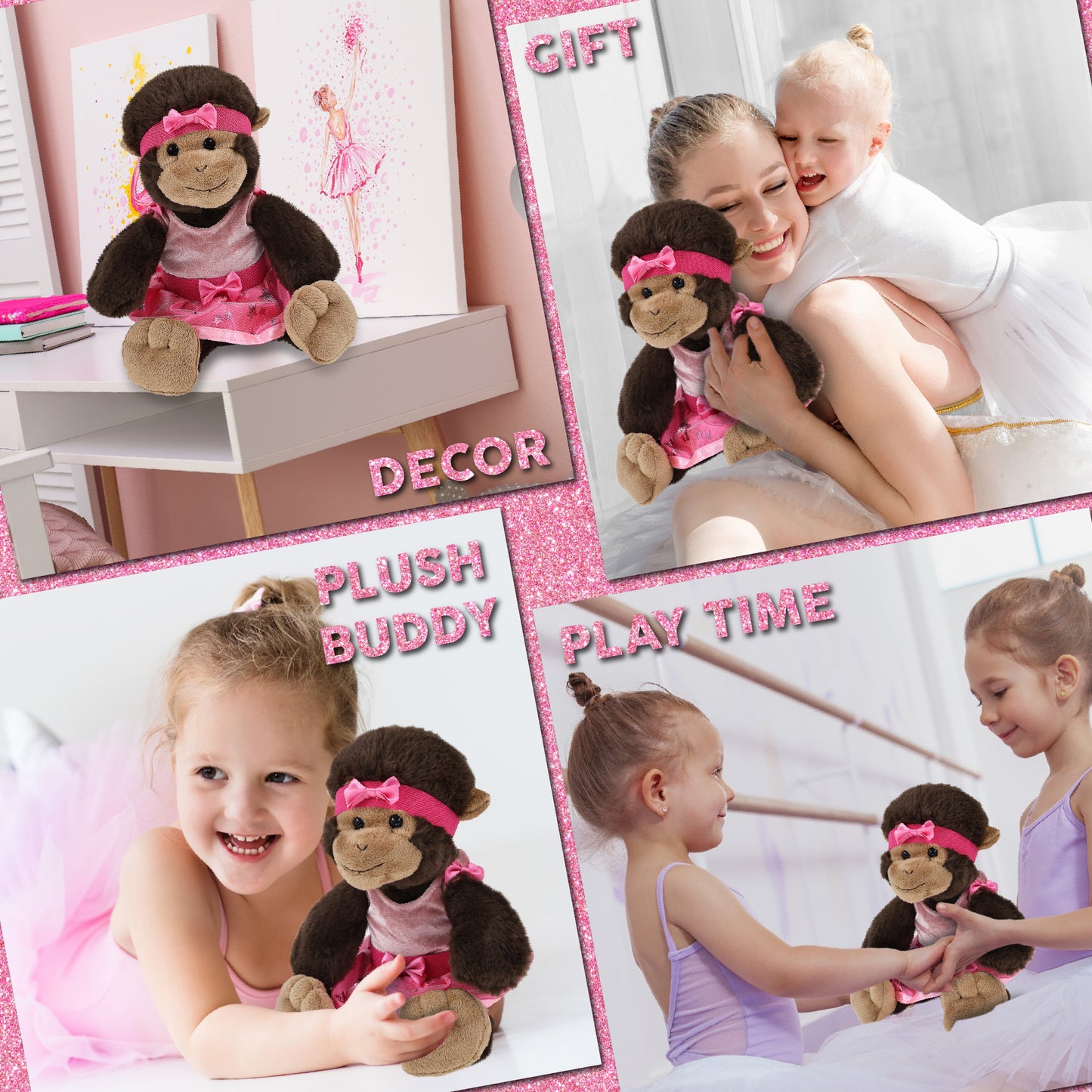 SUPER-SOFT PLUSH - MONKEY 9" BALLERINA