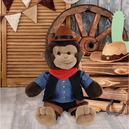 SUPER-SOFT PLUSH - MONKEY 9" COWBOY DRESS UP