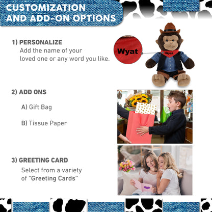 SUPER-SOFT PLUSH - MONKEY 9" COWBOY DRESS UP