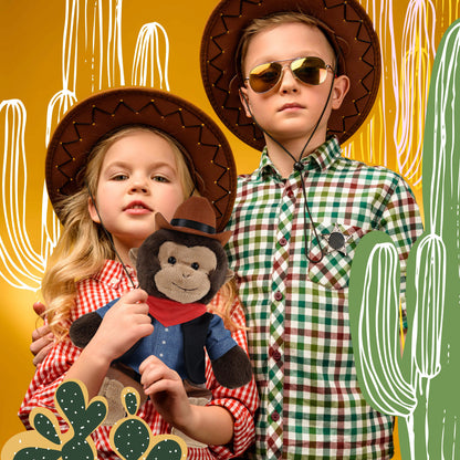 SUPER-SOFT PLUSH - MONKEY 9" COWBOY DRESS UP