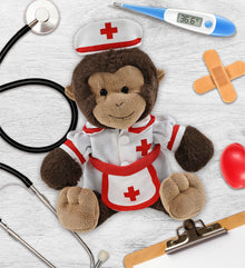 SUPER-SOFT PLUSH - MONKEY 9" With NURSE Dress-Up