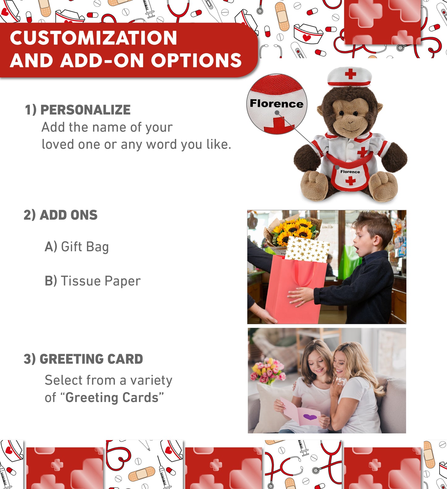 SUPER-SOFT PLUSH - MONKEY 9" With NURSE Dress-Up