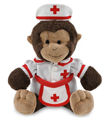 SUPER-SOFT PLUSH - MONKEY 9" With NURSE Dress-Up