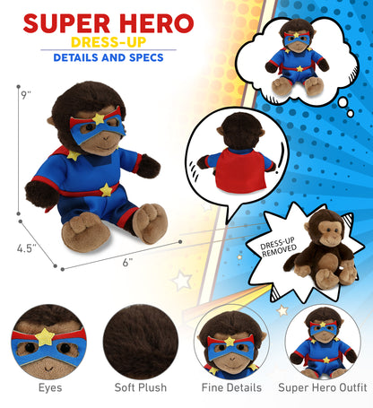 SUPER-SOFT PLUSH - MONKEY 9" SUPER HERO