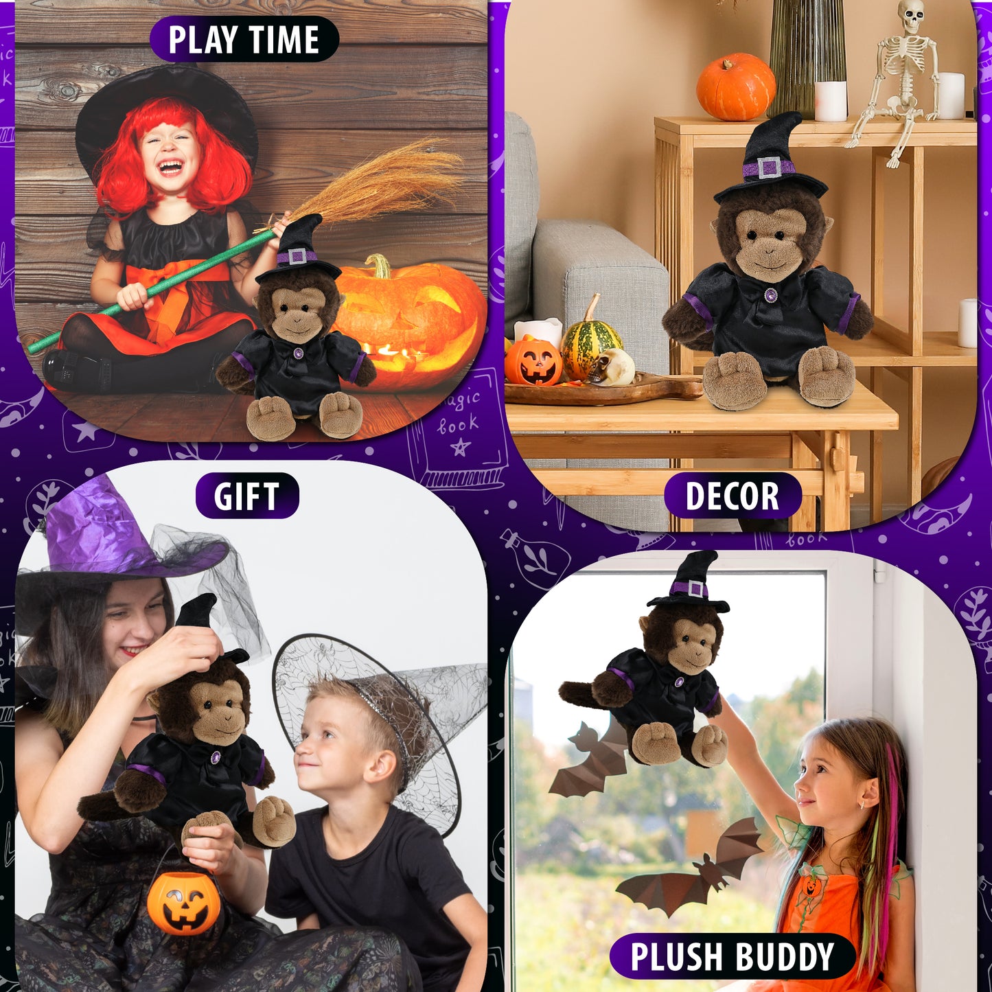 SUPER-SOFT PLUSH - MONKEY 9" WITCH