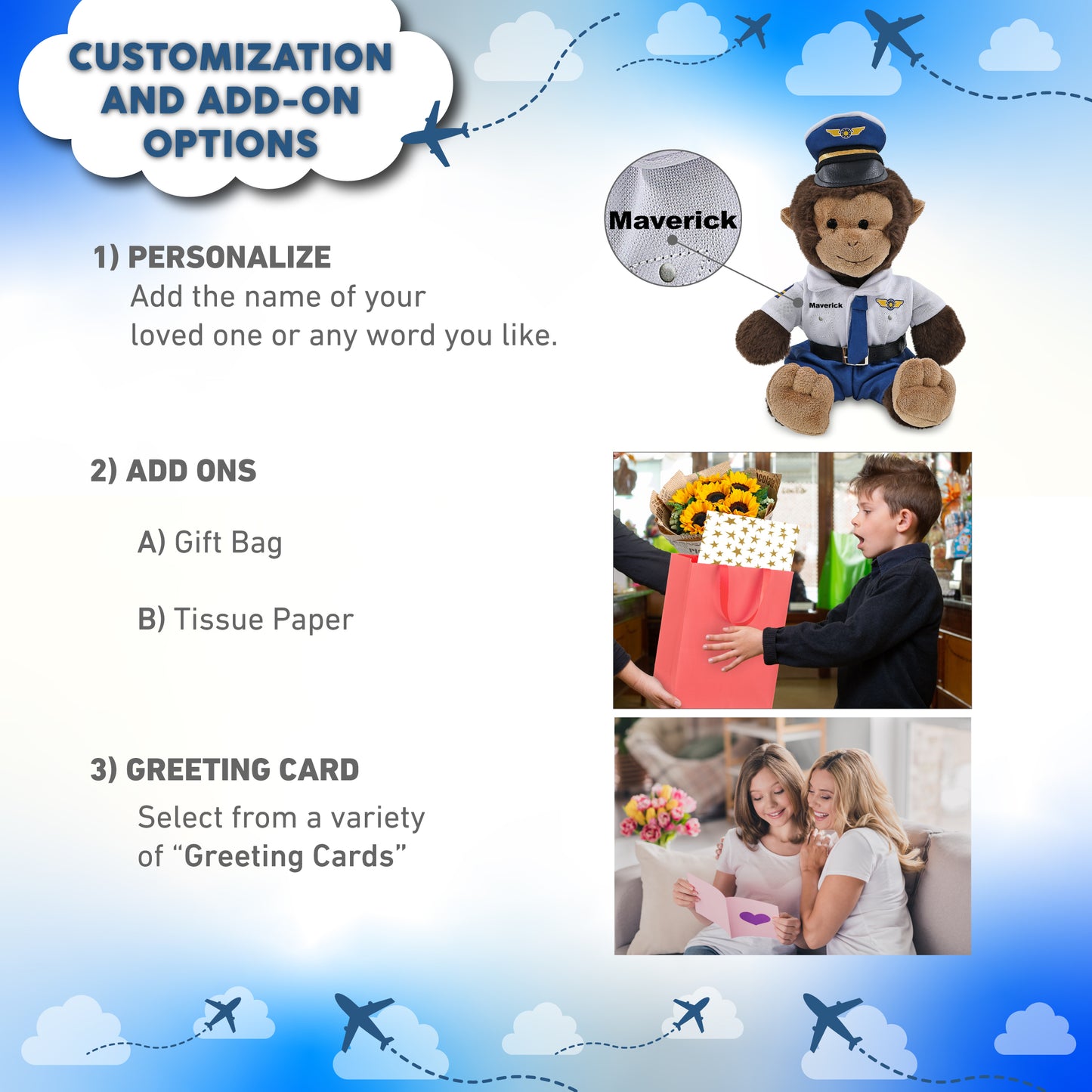 SUPER-SOFT PLUSH - MONKEY 9" WITH PILOT DRESS UP